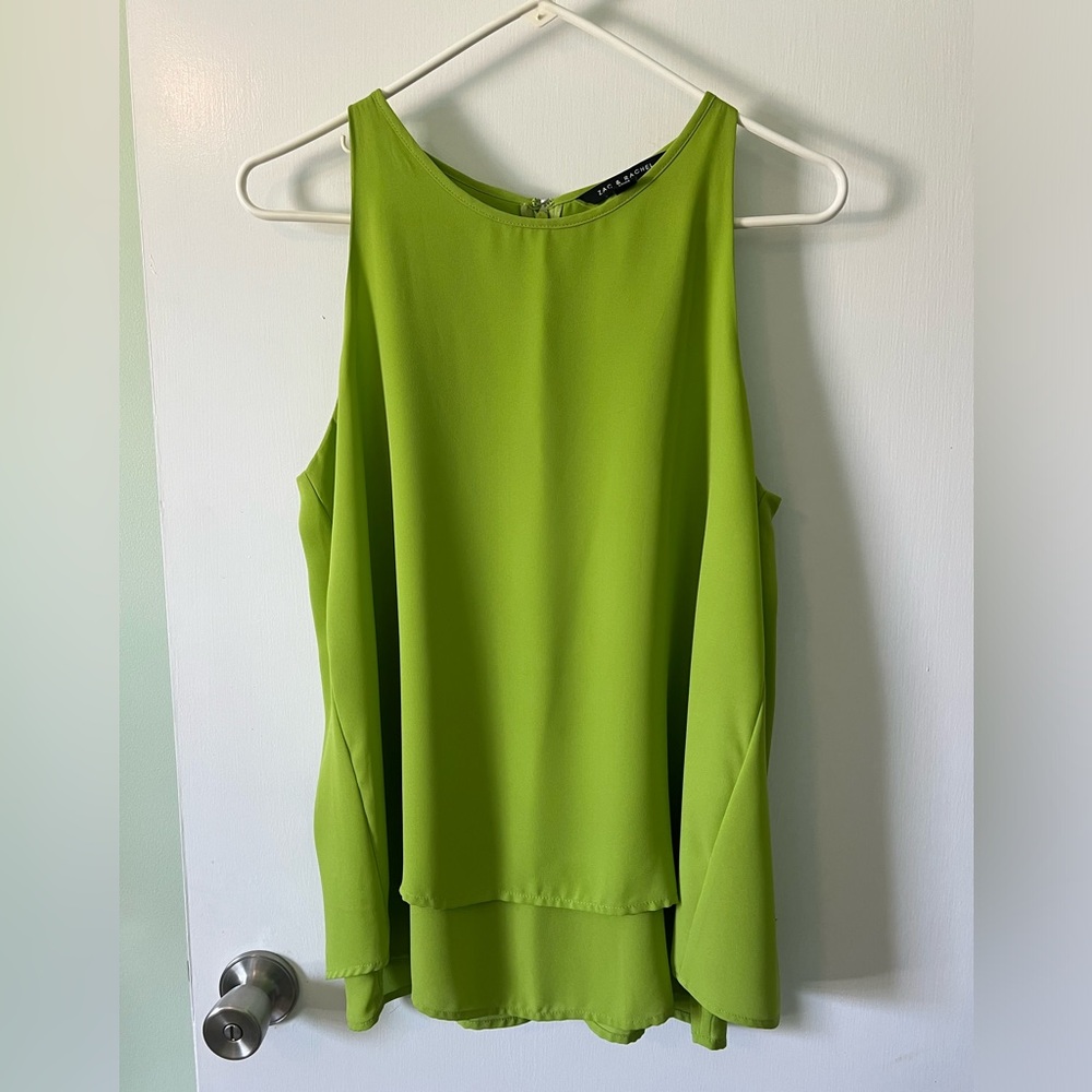 Beautiful,silky, flowing Chartreuse Tunic-top Med NEW